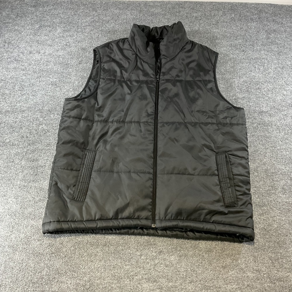 Adidas Originals Mens Puffer Vest Black Full Zip Trefoil Quilted Jacket L